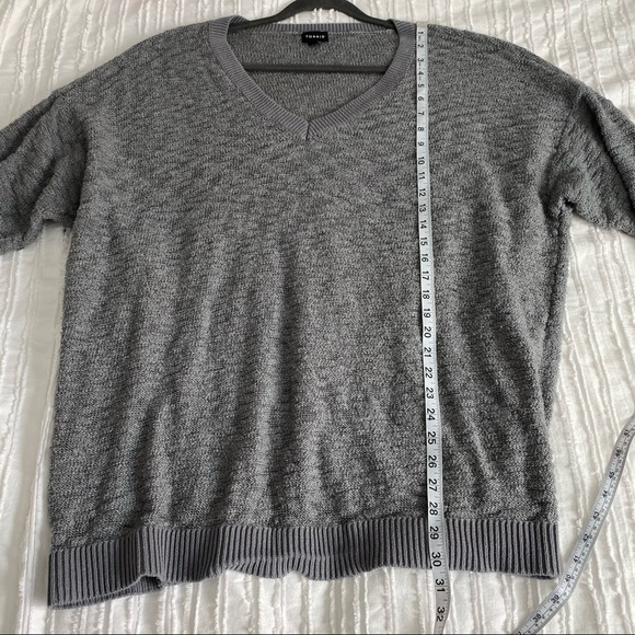 Torrid Gray 3/4 Sleeve V-neck Sweater Size 4 - Picture 8 of 8